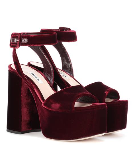 miu miu velvet sandals|Pre.